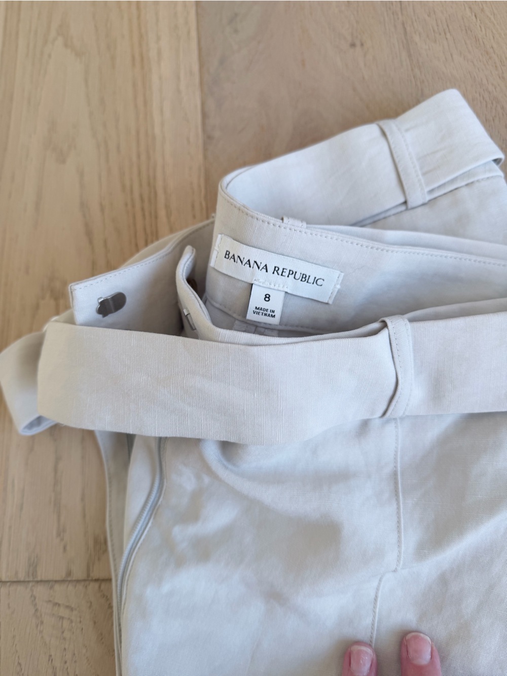 Banana Republic Light Beige Belted Trousers